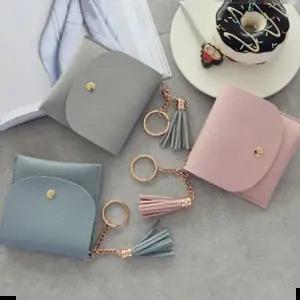 클러치백 파스텔 7컬러 태슬 키링 카드지갑 미니 반지갑