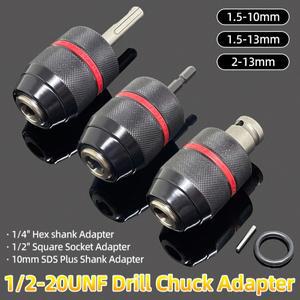 1/2-20UNF 드릴 척 2-13M 호환M/1.5-10MM  변경 1/4 육각 섕크/SDS/1/2 렌치 변환 도구용 사각 소켓 어댑터