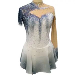 나비 피겨연습복 큐빅 쉬폰 그라데이션 피겨스케이트 맞춤의상