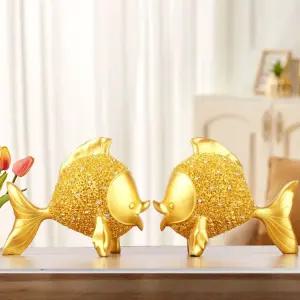 황금 물고기 장 커플 매년 선물 한 집들이 쌍 신혼부부 금색 잉어