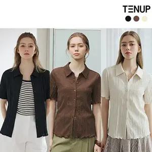 [텐업]26SS  텍스처 플리츠 블라우스 3종