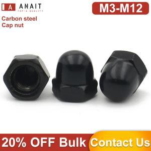 1-5개 M3 M4 M5 M6 M7 M8 M10 M12 블랙 아연 도금 탄소강 아콘 팝너트 인테리어용 육각 베이스 캡 가구 부