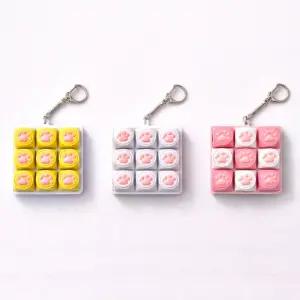 고양이키캡키링 발바닥키캡 고양이딸깍이 클릭커 키보드키링 9구 냥이 청축