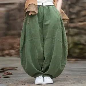 항아리 바지 여름 절바지 여성 팬츠 밴딩 린넨 와이드 법복