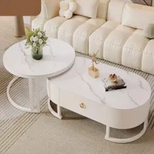 세라믹 거실 테이블 대리석 원형 인테리어 템파 보드 원 커피 좌식 소파 라운드