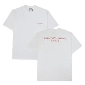 우영미 터프트 자수 백로고 남성 반팔티셔츠 W261TS09714W