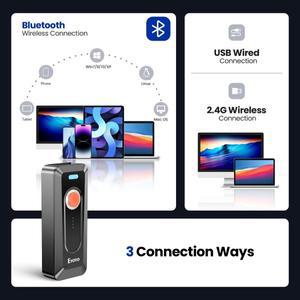 Eyoyo 2024  EY-039 블루투스 바코드 스캐너 2D QR 무선 미니 1D 리더 클립&전원 표시등 포함 2000mAh 배터