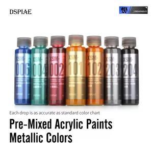 DSPIAE XSM 시리즈 50ML 건프라 스케일 모델 에어브러시 스프레이용 프리믹스 수성 메탈릭 페인트 세트 핸