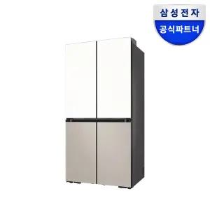 삼성전자 비스포크 키친핏 냉장고 4도어 1등급 RM70F64R1ZG 상칸화이트 하칸베이지