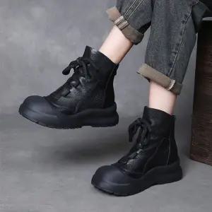 여자 빈티지 단화 앵클 부츠 두층소가죽 워커 추동 키높이 에스닉 차차기 러블리 라운드 워커힐 신발 다올4