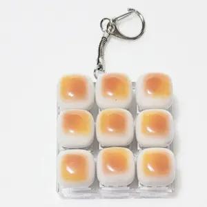 9구 LED 빵 모양 키캡 키링 딸깍이 클리커 장난감 피젯토이 스트레스 해소 손장난감 가방고리 1개