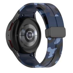 삼성 갤럭시 워치 7 6 5 4 44mm 40mm 5 프로 45mm용 카모 실리콘 스트랩 마그네틱 버클 편안한 밴드 워치 6