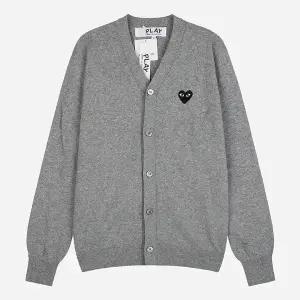 꼼데가르송 6S AX N024 051 2 블랙 하트 니트 브이넥 가디건 그레이