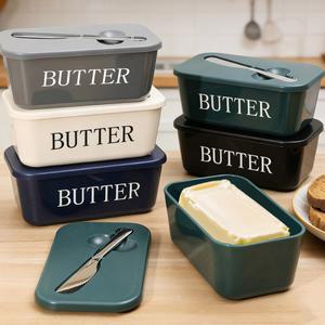 스테인리스 스틸 칼이 포함된 치즈 버터 레스토랑 밀폐 용기 냉장고 식기 보관 박스 주방