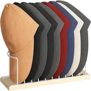 야구 모자용 SWTYMIKI 모자 스탠드 - 목재 및 금속 테이블탑 정리함 보관 진열대 책상 옷장 선반