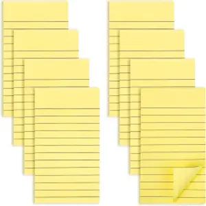 400장 안감 스티커 메모 4x6 우편 8팩 라이트 옐로우 셀프 스틱 패드 사무실 학교 가정용 대형 50장/패드