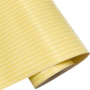 이펠리 옐로우 화이트 스트라이프 선반 라이너 서랍 유닛 장식 스티커 자동 접착 테이블 상판 보호 용지