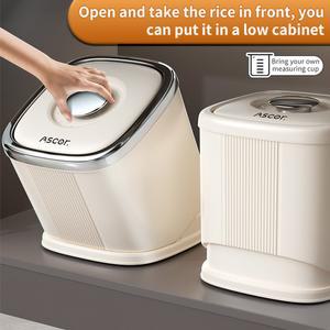 쌀통 방습 곡물 디스펜서 용기 방지 주방 분말 보관 상자 곤충 회전 가정용