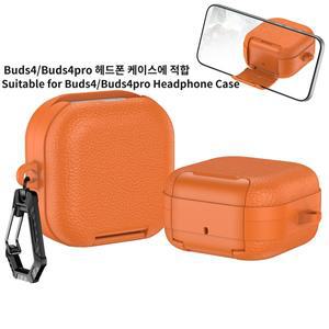 호환 갤럭시 호환 버즈4 프로용 비즈니스 가죽 이어폰 케이스 폰 거치대 기능 충격 방지 보호 풀 커버 쉘