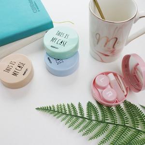 호환상품  Circle 콘택트 렌즈 케이스 상자  컬러 뷰티 학생 여행용 케어 (거울 핀셋 포함)