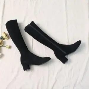 플랫굽부츠 둥근코 스웨이드 통굽 미들굽 옆지퍼 여성 롱부츠 4fY