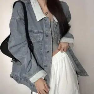 [JED] 데님 캐주얼 점퍼 아우터 데일리룩 카라 배색 간절기 봄 청자켓 가을 재킷 여성