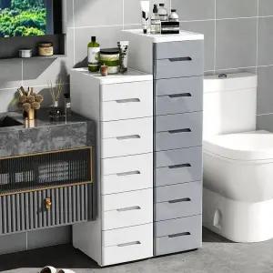 서랍장 슬림 0cm 틈새서랍장 순백색 40cm깊이 폭좁은 플라스틱 3단