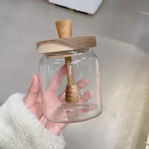 투명유리 꿀단지 항아리 시럽 투명 디스펜서 허니 청 보관함