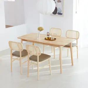 아슬란 와플 1200 4인 원목 식탁세트