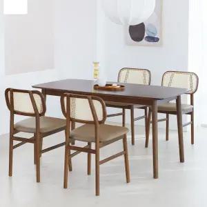 아슬란 와플 1500 4인 원목 식탁세트