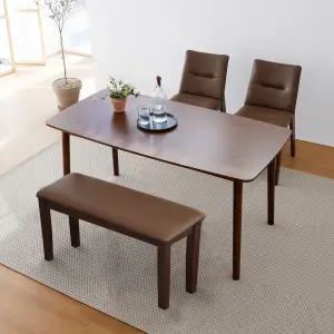 아슬란 빈츠 1500 4인 원목 식탁세트(의자2+벤치1)