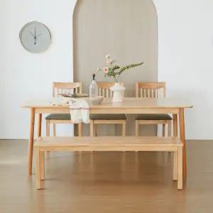 아슬란 제시 1800 6인 원목 식탁세트(의자3+벤치1)