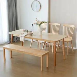 아슬란 토토 1800 6인 원목 식탁세트 (의자3+벤치1)