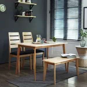 캔버라 루마니아 4인 원목 식탁세트 (의자2+벤치1)