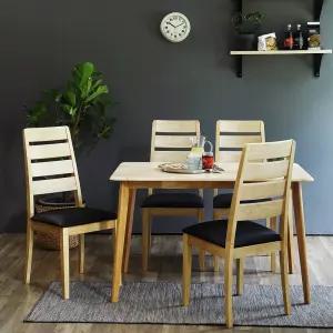 캔버라 루마니아 4인 원목 식탁세트 (의자4개)