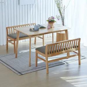 캔버라 제시 4인 원목 식탁세트(일반벤치2개)