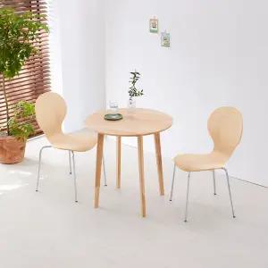 캔버라 앤디 원형 2인 원목 식탁세트