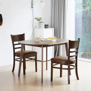 캔버라 캘빈 타원형 1200 원목 식탁세트 (의자2개)