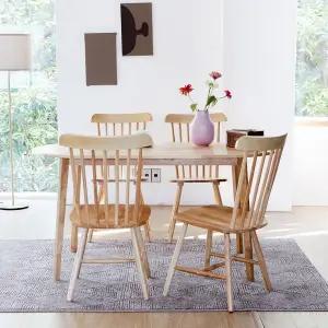 캔버라 토토 타원형 1500 4인 원목 식탁세트(의자4개)