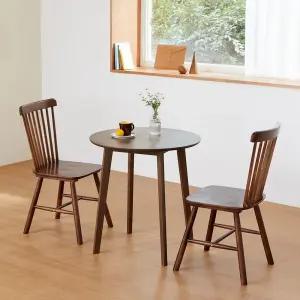 캔버라 토토 2인 원형 원목 식탁세트