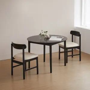 하이디 모노 알로 원형 1000 2인 원목 테이블 식탁세트 2colors