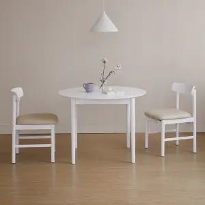 하이디 모노 알로 원형 800 2인 원목 테이블 식탁세트 2colors