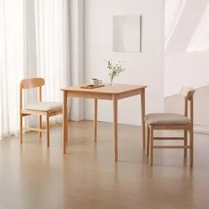 하이디 네이처 알로 사각 800 2인 원목 식탁세트 2colors