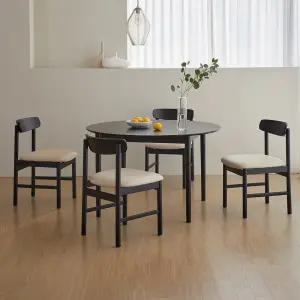 하이디 모노 알로 원형 1200 4인 원목 테이블 식탁세트 2colors