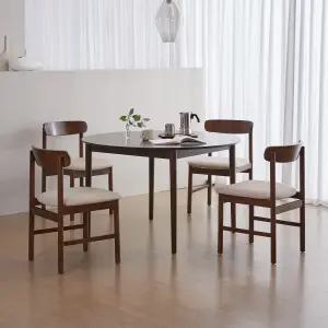 하이디 네이처 알로 원형 1000 4인 원목 테이블 식탁세트 2colors