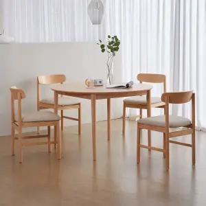 하이디 네이처 알로 원형 1200 4인 원목 테이블 식탁세트 2colors