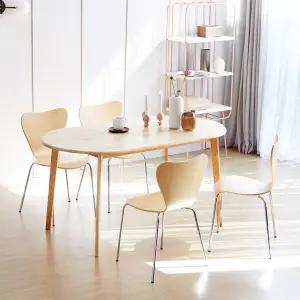 캔버라 위너 타원형 1500 4인 원목 식탁세트(의자4개)