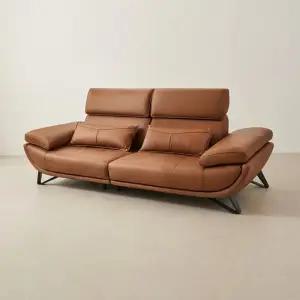 스코나 베르니 실리콘레더 가죽 좌방석 확장 스윙 3인 소파