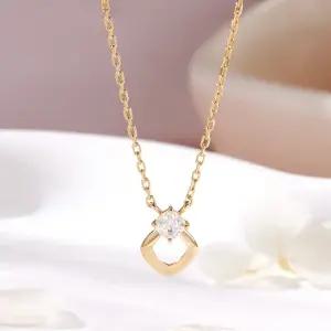 14K 더블 쿠션컷 큐빅 체인 목걸이 MNN42429