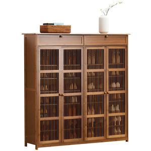 우드 수납장 진열장 정리함 보관함 실용적 대/소 6단 엔틱 가방 명품가방 양문형 서랍